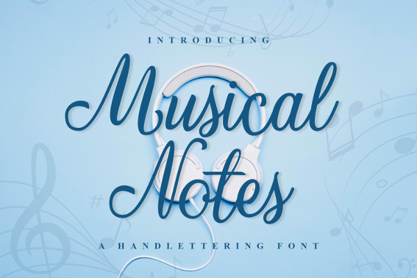 the word music in huge font