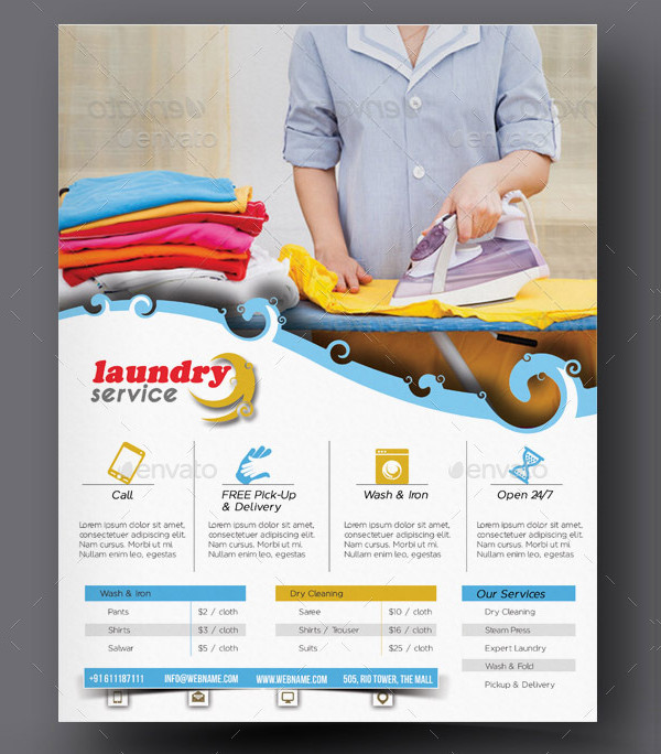 Laundry Flyer Template Free Download