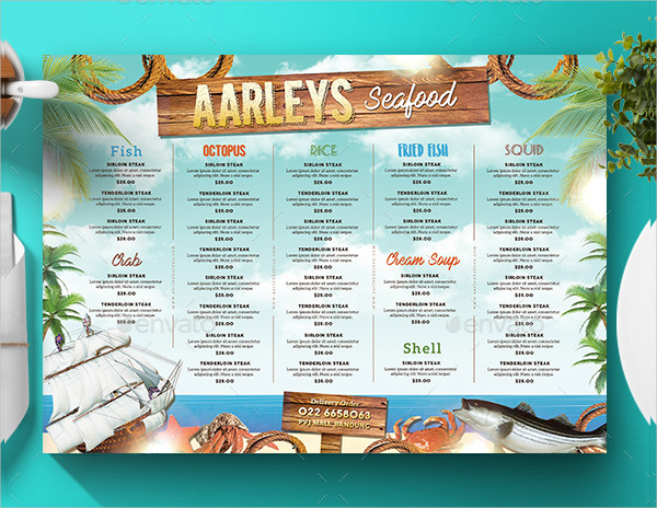 Seafood Menu Template 21  Free Premium Download